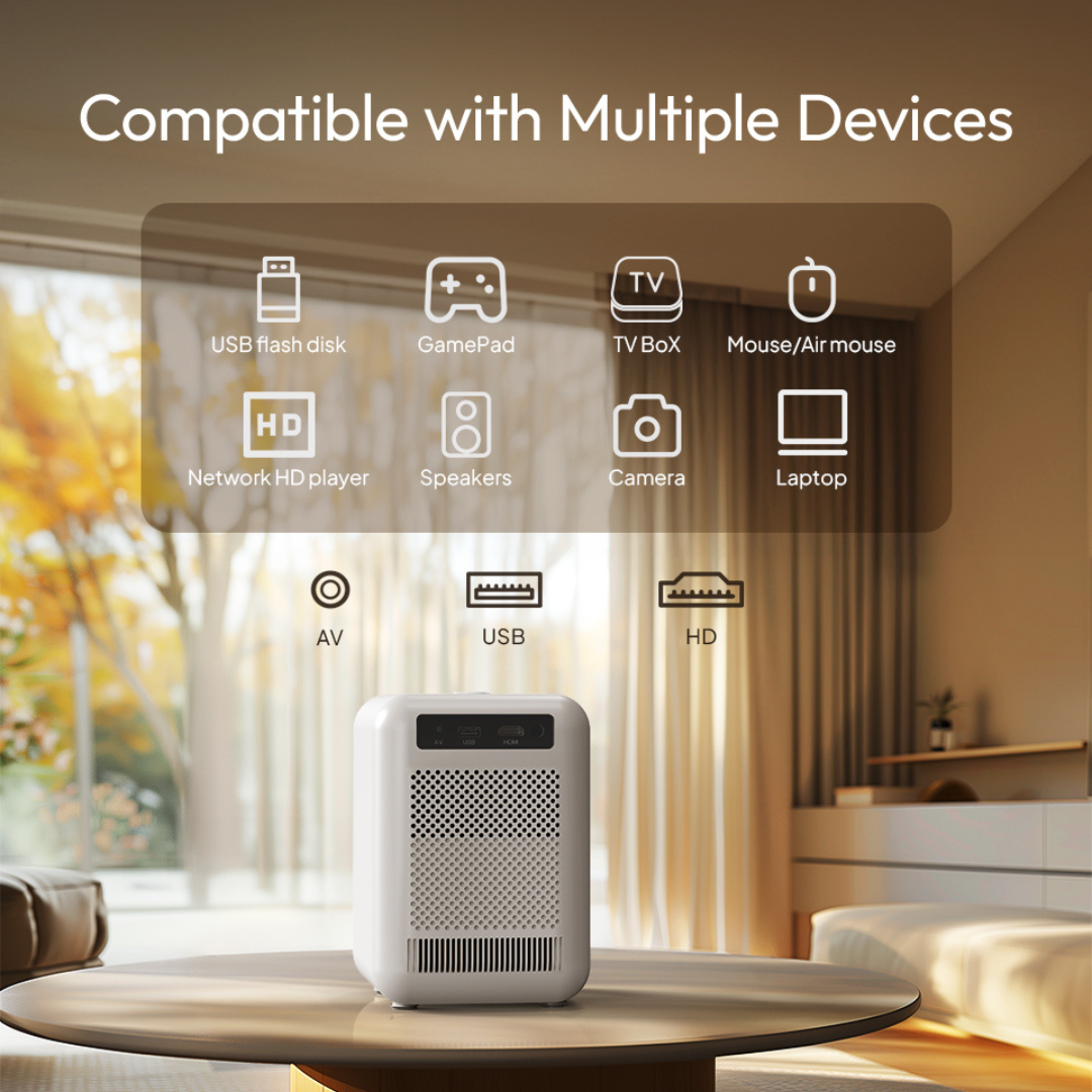 BYINTEK Love U4 Mini Projector – Full HD, 4K Support, Wi-Fi 6, Bluetooth, Auto Focus, 30–200″ Display