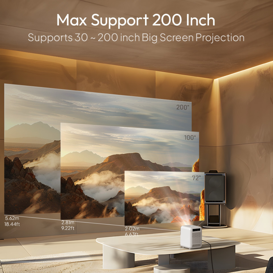 BYINTEK Love U4 Mini Projector – Full HD, 4K Support, Wi-Fi 6, Bluetooth, Auto Focus, 30–200″ Display