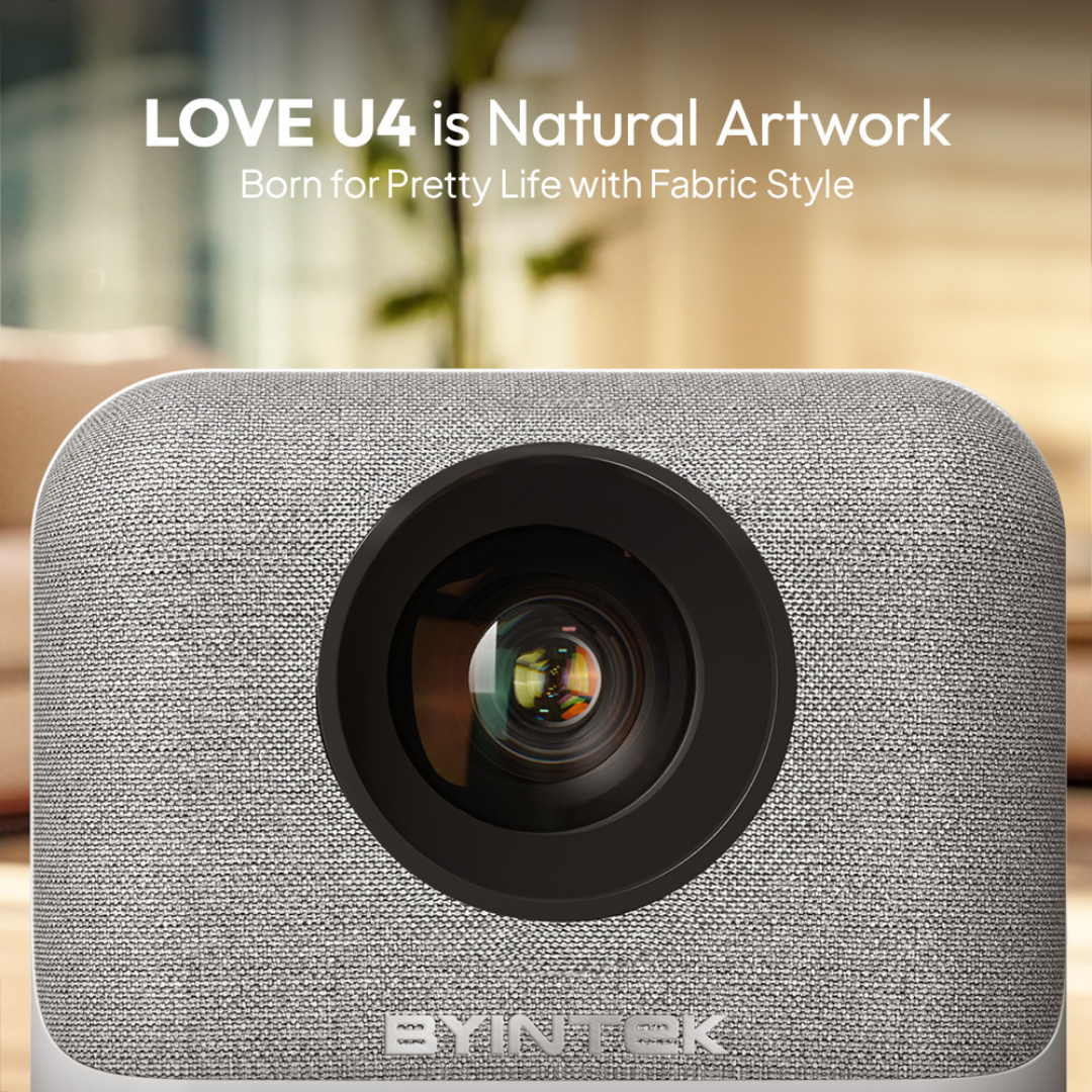 BYINTEK Love U4 Mini Projector – Full HD, 4K Support, Wi-Fi 6, Bluetooth, Auto Focus, 30–200″ Display